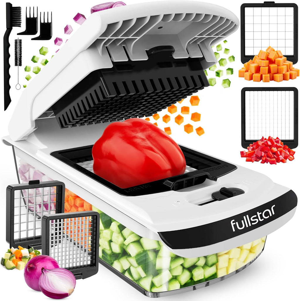 Fullstar The Original Pro Chopper - Vegetable Chopper and Spiralizer, Food Chopper with Container, Fruit Slicer, Kitchen Gadgets & Accessories, Home Essentials (2 in 1, Black)