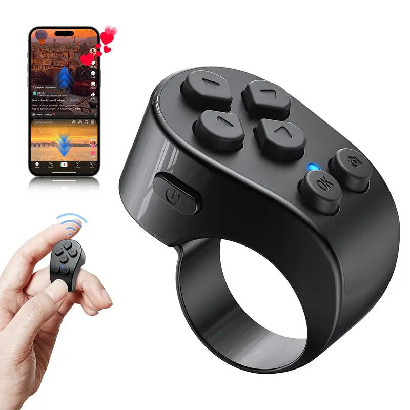 Wireless Scrolling Ring Remote Control Page Turner for Smartphones and E-Book Applications