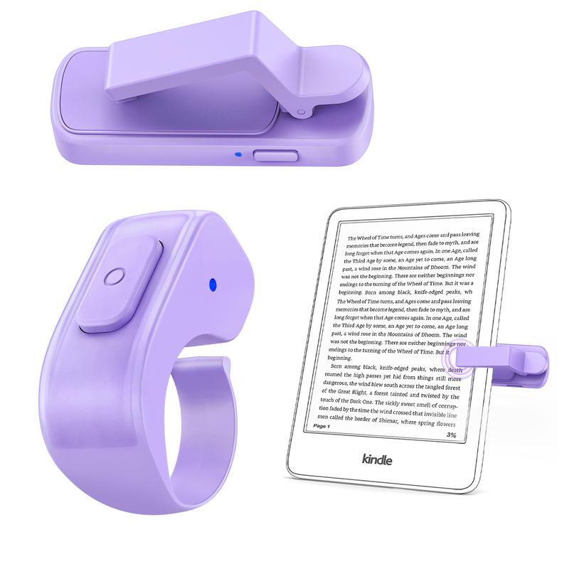 Wireless Page Turner Ring for E-Readers and Tablets with Storage Bag - Hands-Free Remote Control