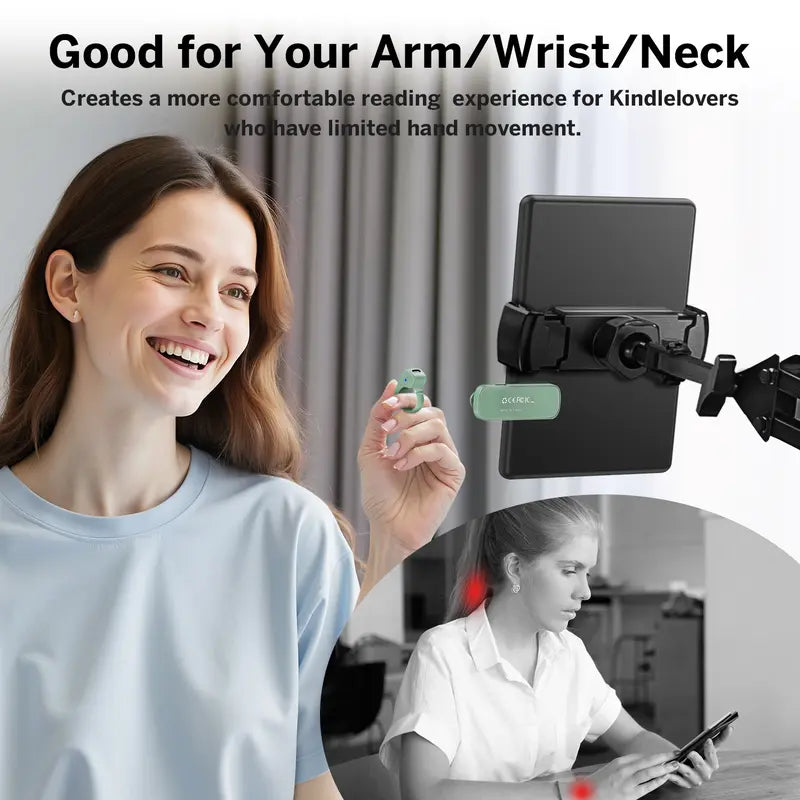 Wireless Page Turner Ring for E-Readers and Tablets with Storage Bag - Hands-Free Remote Control