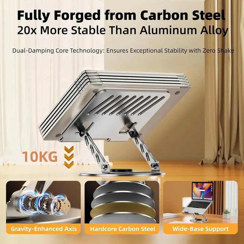 360° Rotating Laptop Stand - Adjustable Aluminum Foldable Stand for Desk & Gaming