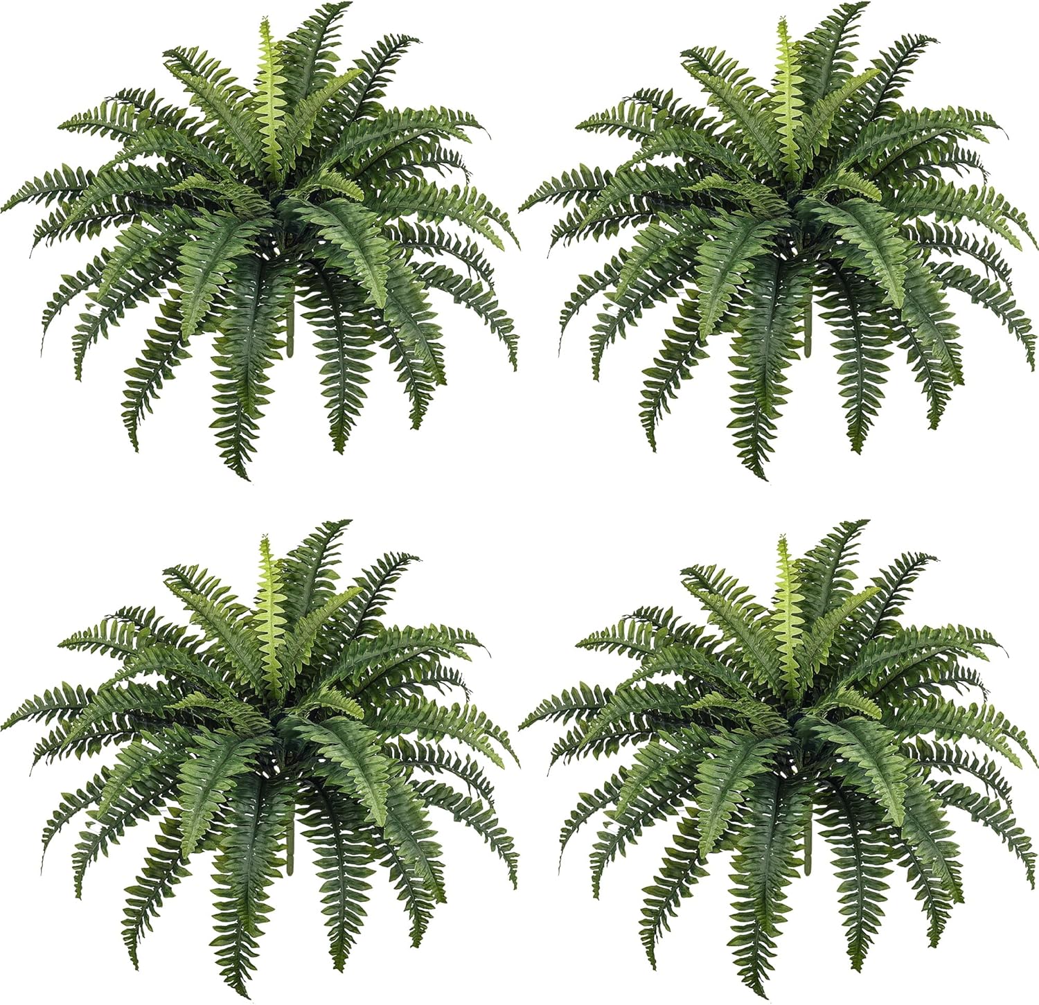 35" Ferns Artificial Bush Plants Large, 2 Artificial Boston Ferns with 39 Fronds for Outdoors Home Decor