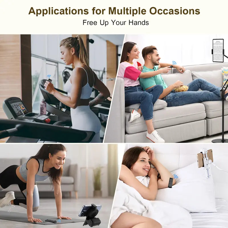 Remote Control for Short-Form Video Scrolling with Smartphone Holder Stand, Wireless Page Turner and Camera Shutter