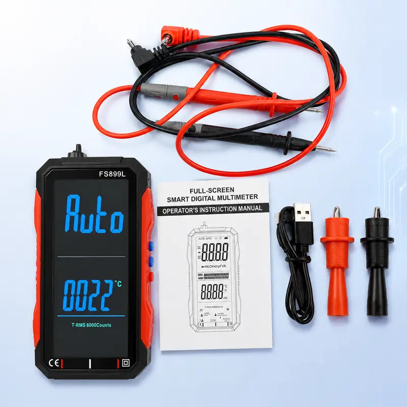 TRMS 6000-Count Digital Multimeter with 4.8-inch Color Display and USB Charging