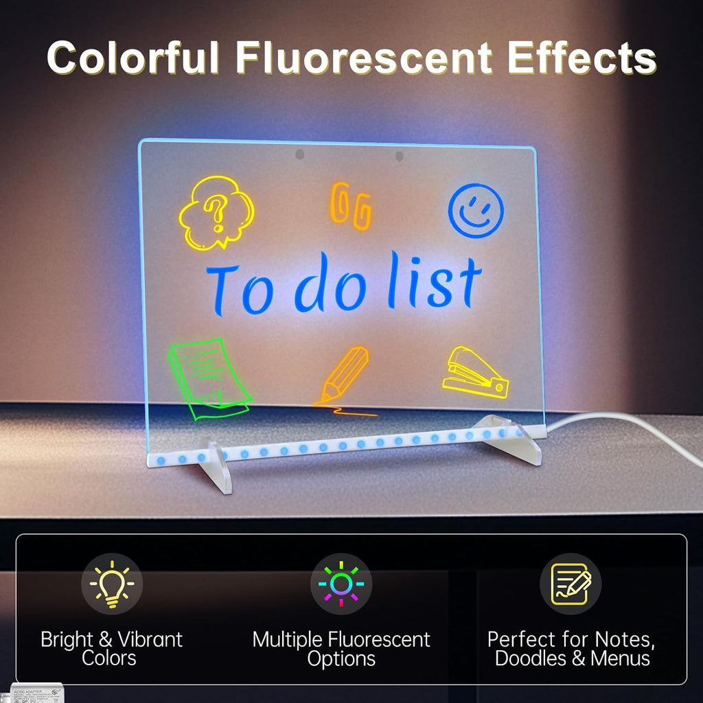 Panel Led Note Card LED Note Board with 7 Colors, Includes Adapter, 13