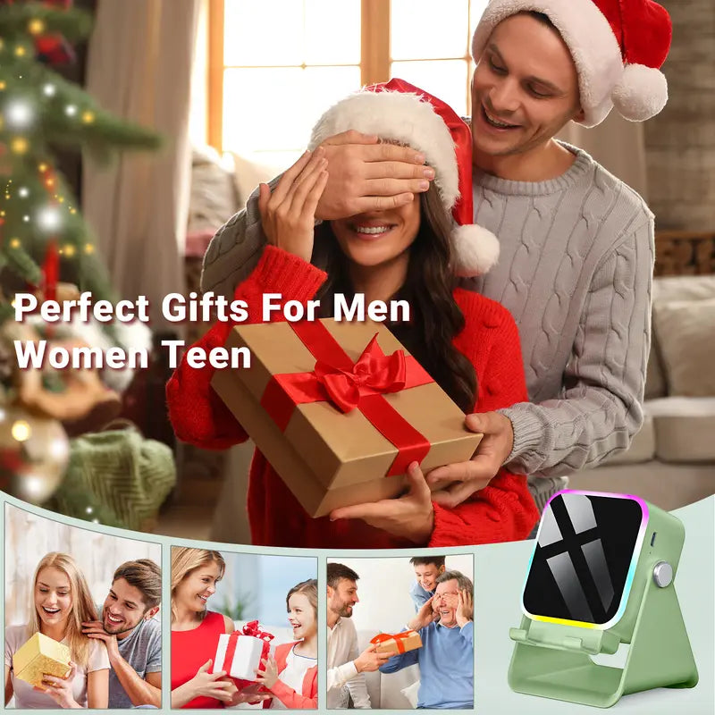 Wireless Induction Audio Speaker Stand with 3500mAh Power Bank and Ambient Light