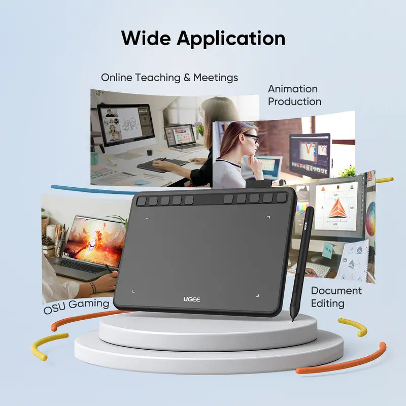 Digital Drawing Pad with 10 Hot Keys, 6.5x4 inch Graphics Tablet with 8192 Levels Battery-Free Stylus