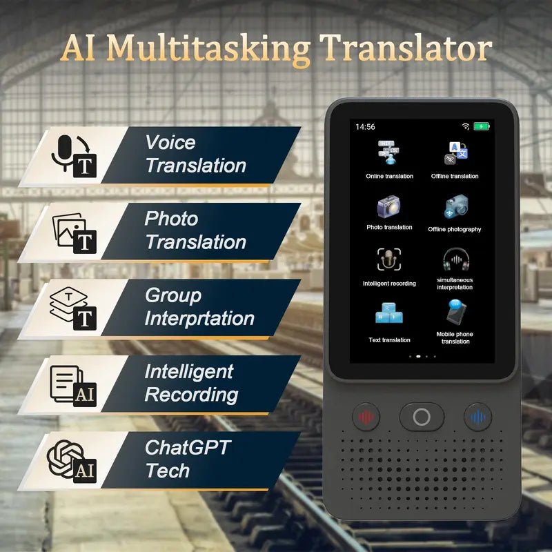 Portable Digital Language Translator Device - 138+ Languages WiFi Touchscreen Real-Time Translator