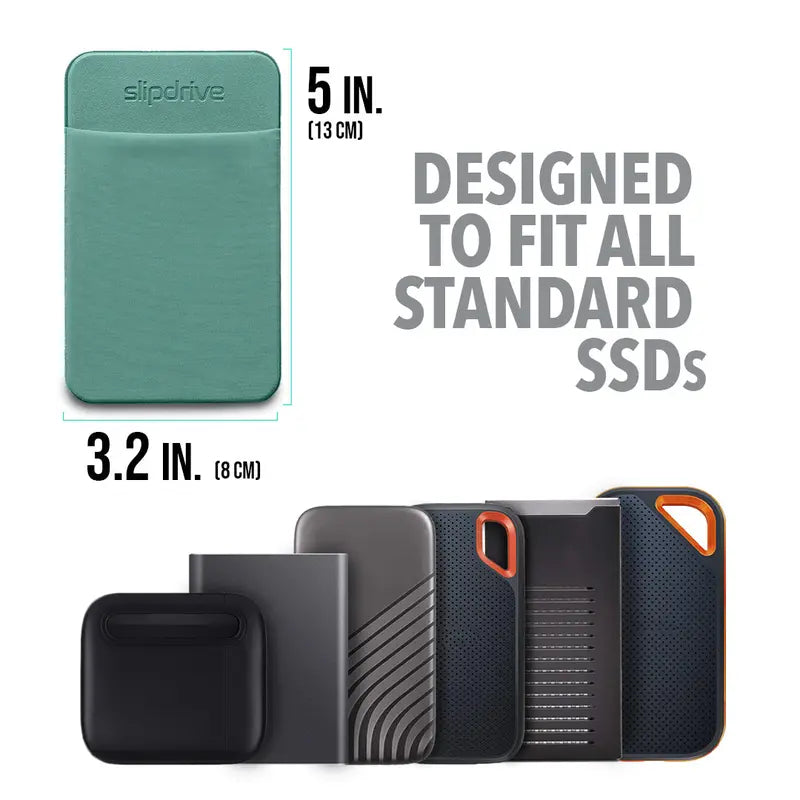 Portable Hard Drive Sleeve for Laptop - Reusable Adhesive SSD Carrying Case Pouch