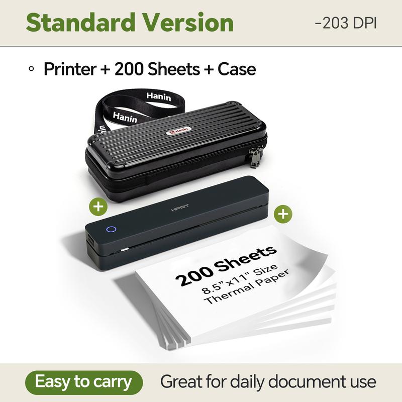 Portable Wireless Thermal Printer for Travel, Supports 8.5"x11" US Letter & A4 Paper