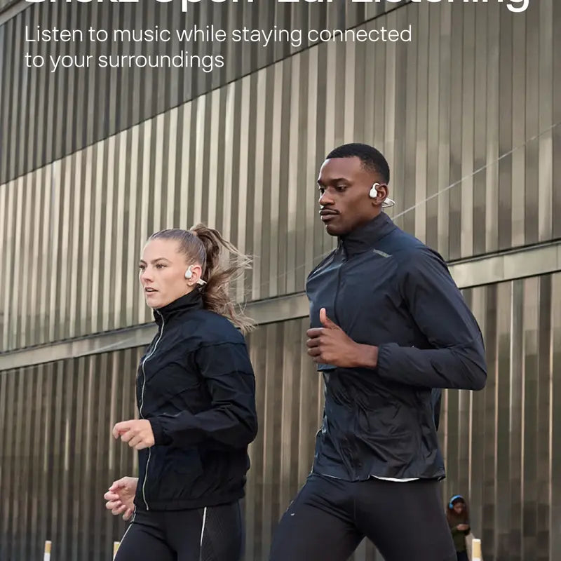 Open Ear Bone Conduction Sport Headphones with Dual-Driver Sound and 12H Battery