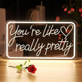You'Re Like Really Pretty Neon Sign, Warm White Led Neon Signs for Wall Decor,You'Re Like Really Pretty Led Light Sign for Girls Room Vanity Bedroom Offices Decor Boutique Really Her Signs