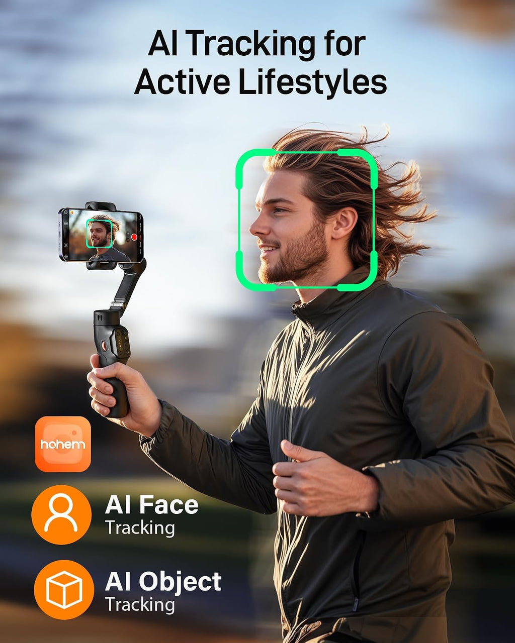 3-Axis Gimbal Stabilizer for iPhone & Android with Detachable Remote, Foldable Phone Stabilizer