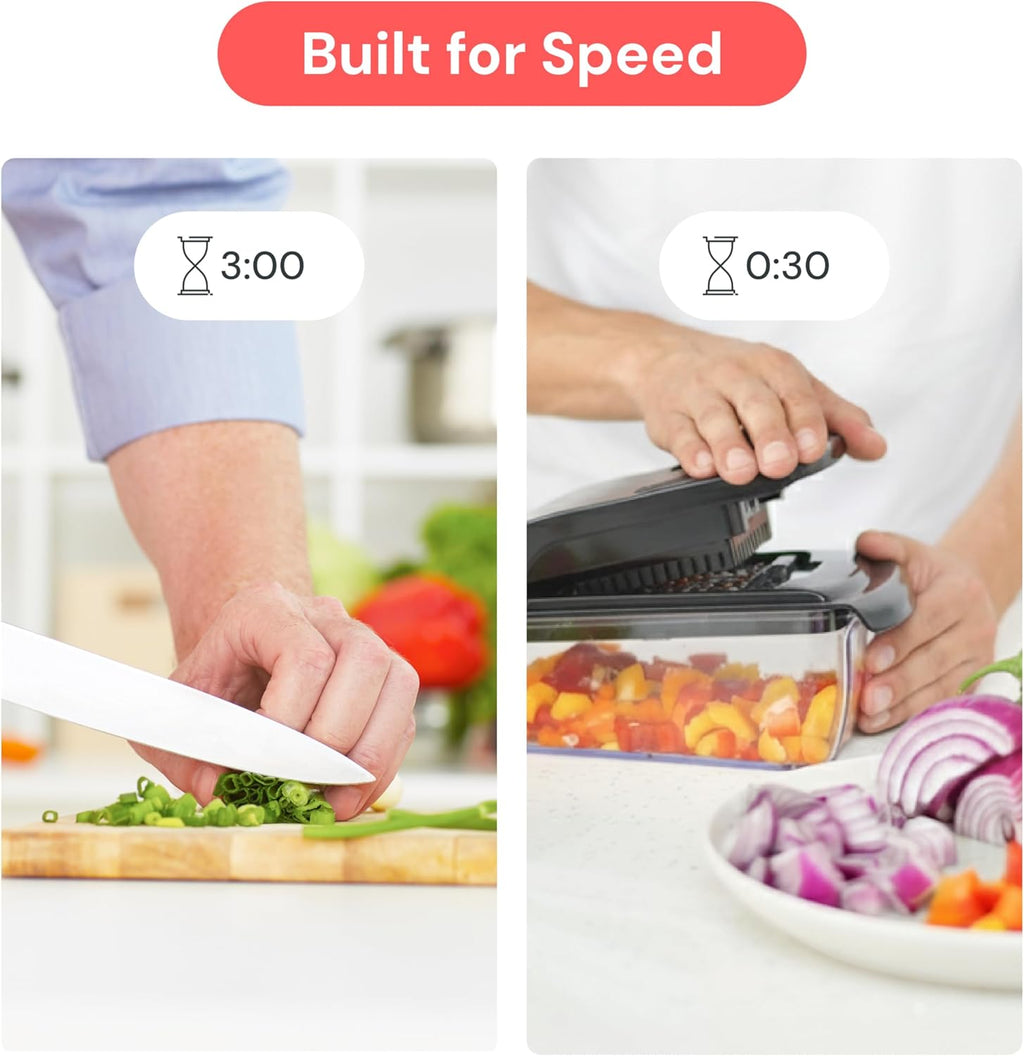 Fullstar The Original Pro Chopper - Vegetable Chopper and Spiralizer, Food Chopper with Container, Fruit Slicer, Kitchen Gadgets & Accessories, Home Essentials (2 in 1, Black)