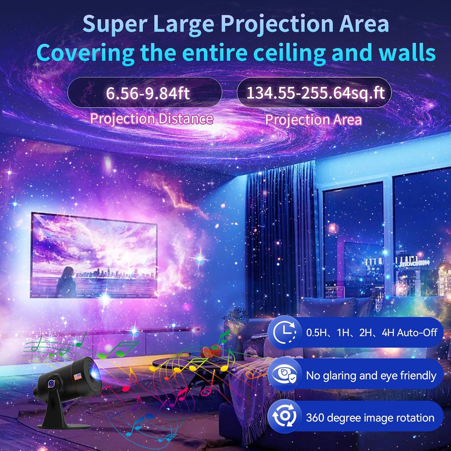 [White Noise] Galaxy Projector with Sound Machine 28 Soothing Sounds Memory Function Sleeping Timer Star Light Planetarium Projector with Starry Sky Space Solar System Moon Nebula for Adults Baby Kids