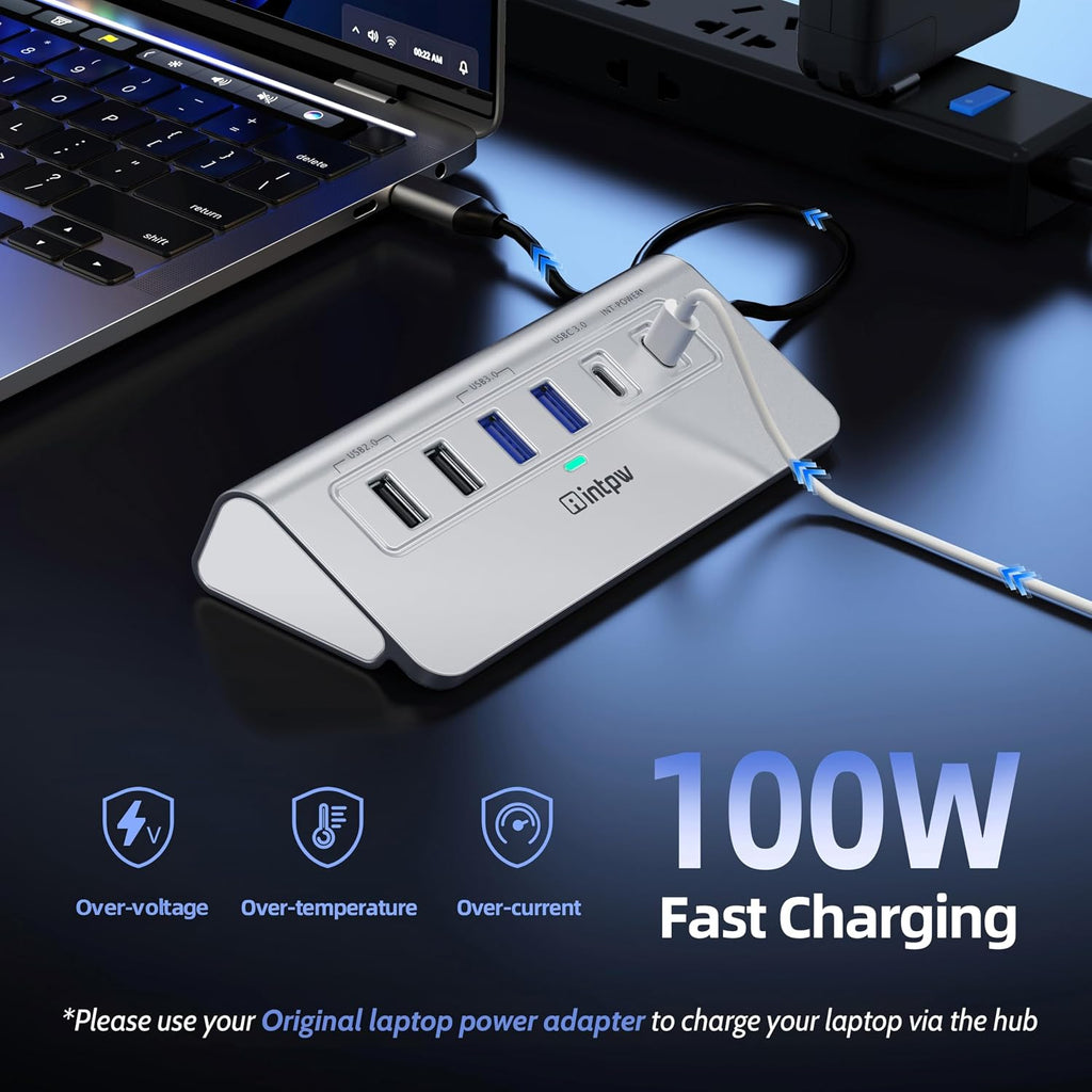10-in-1 USB C Hub with 4K HDMI, Gigabit Ethernet, 100W PD, and SD/TF Card Reader
