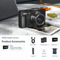 4K Digital Camera with 64MP Resolution, 180° Flip Screen, and 18X Zoom