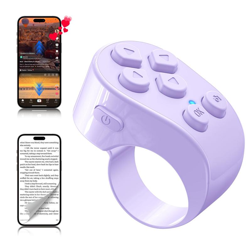 Wireless Scrolling Ring Remote Control Page Turner for Smartphones and E-Book Applications