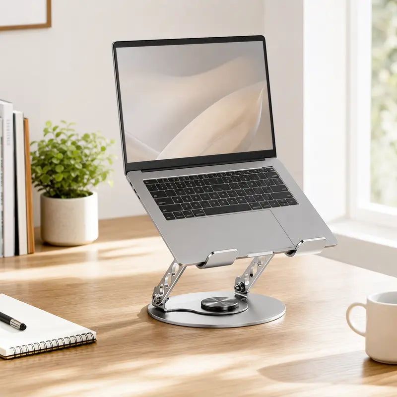 360° Rotating Laptop Stand - Adjustable Aluminum Foldable Stand for Desk & Gaming