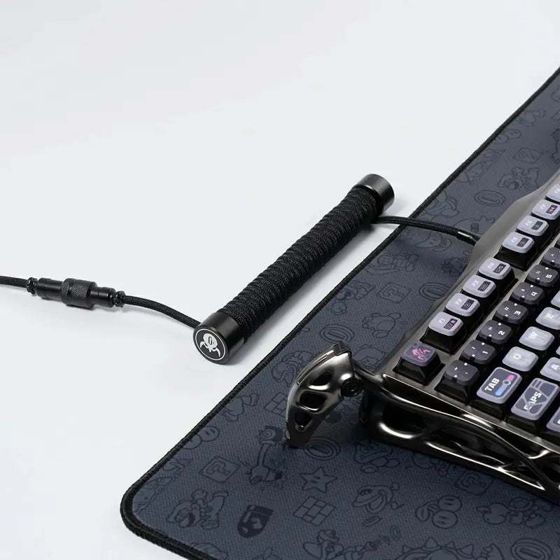 Coiled Aviator USB Cable - TPU+EVA Mesh, Spiral Structure for Mechanical Keyboards