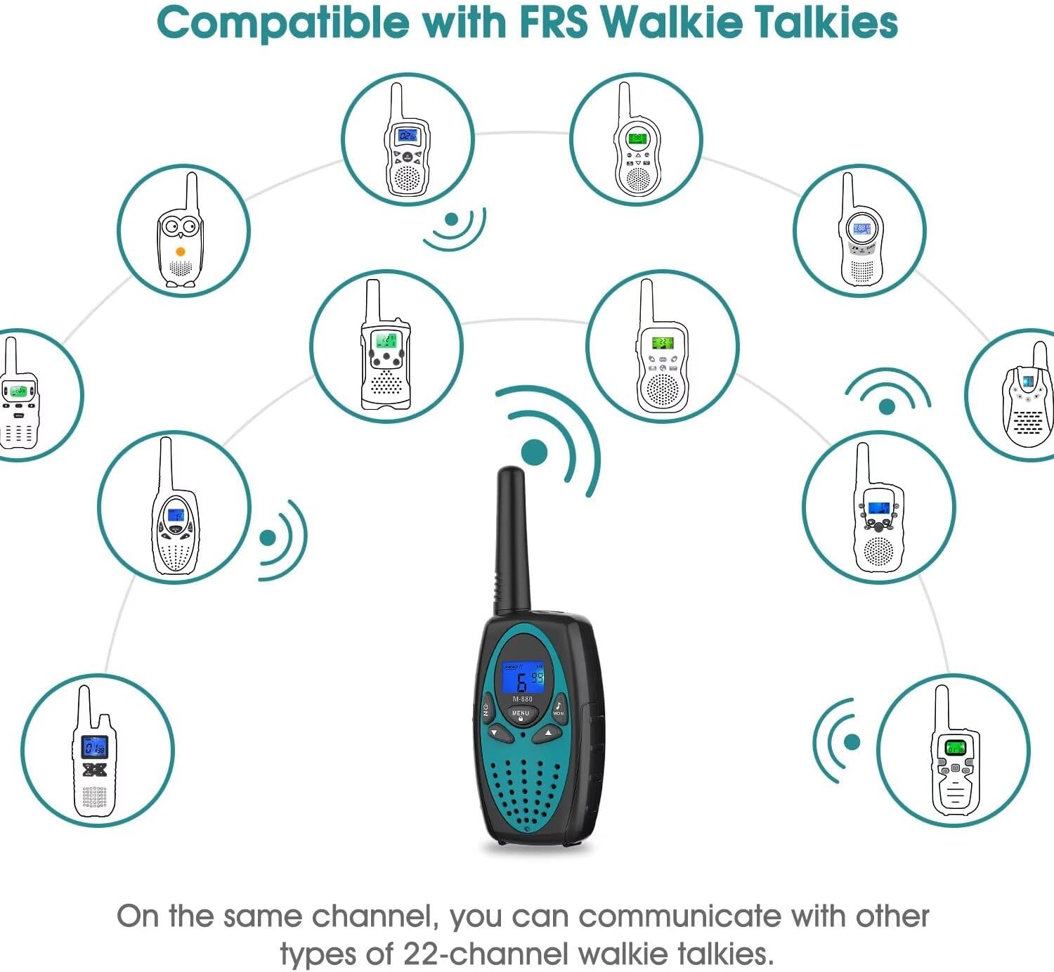 M880 Walkie Talkies for Adults (Blue 2 Pack)