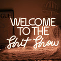 Welcome To The Show Neon Sign Letter LED Funny Neon Lights Dimmable USB Powered 16.5’’X11’’Cool Wall Light Sign for Bedroom Club Birthday Party Bar Decoration Gifts for Friend（Warm White）