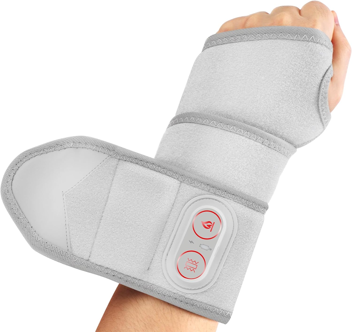 Cordless Wrist Hand Heating Pad Massage for Pain Relief, Rechargeable Heated Wrist Brace for Carpal Tunnel, Red Light Therapy Heated Wrist Massager Wrap for Arthritis