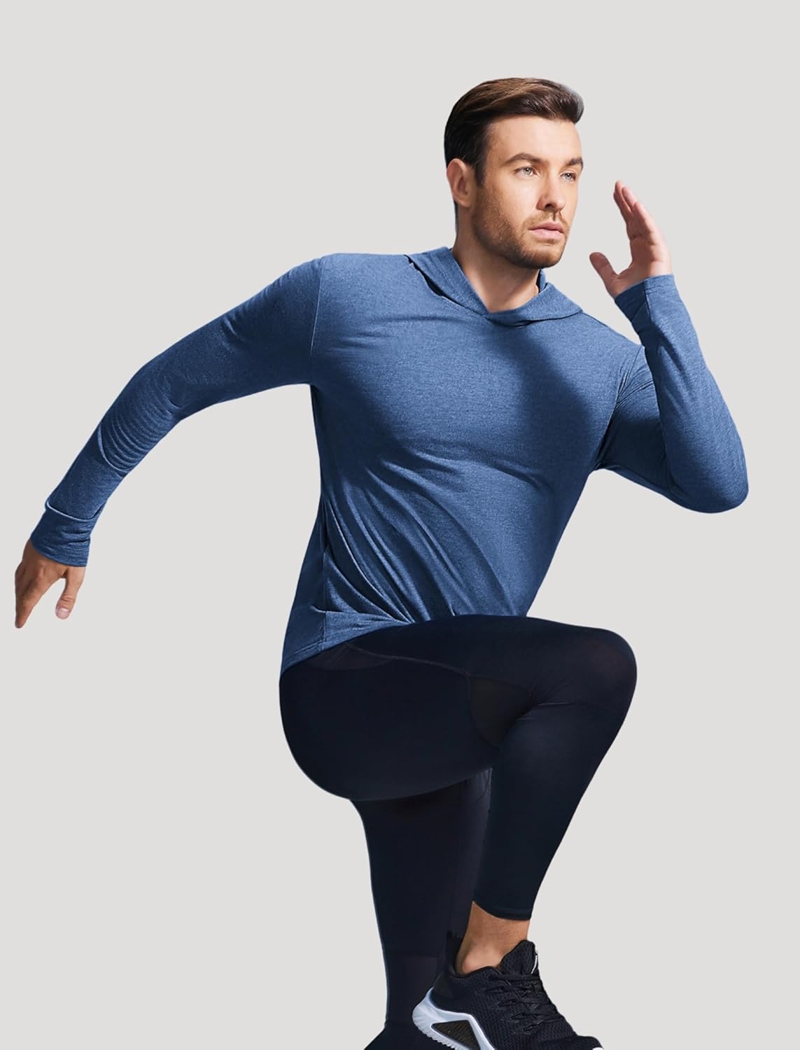PINSPARK Lightweight Pullover Hoodies for Men Long Sleeve Hoodie for Golf Gym Workout Athletic Sweatshirt