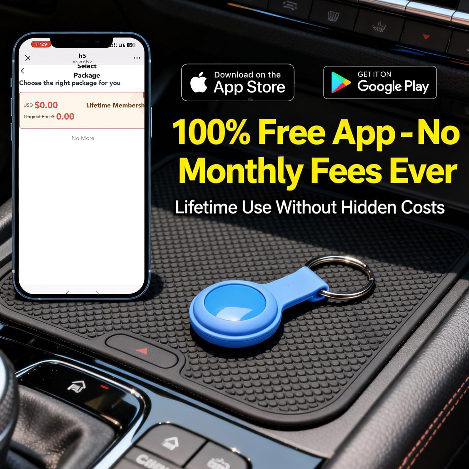GPS Tracker for Vehicles,Cars,Kids & Pets,Real-Time Location Updates,No SIM Card No Subscription,Long Standby Waterproof GPS Tracking Device for Dogs, Elderly & Valuables (Android & iOS)