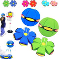 Magic Transforming Bouncing Ball & Flying Saucer Toy with LED Lights (2-Pack)