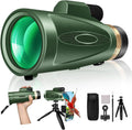 80x100 High Power Monocular with Smartphone Adapter & Tripod for Outdoor Observation