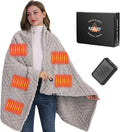 Cordless Heated Throw Blanket with Power Bank - Fast Heating, 3 Settings, Machine Washable