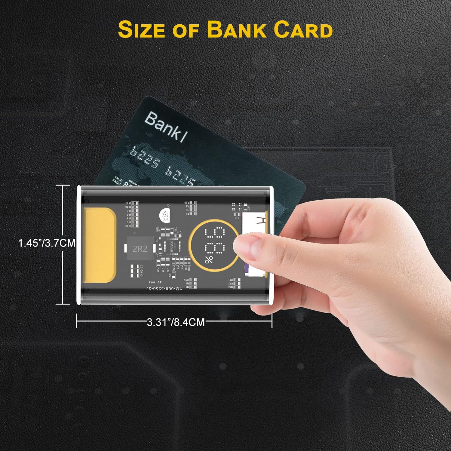 10000mAh Portable Charger 22.5W Fast Charging, Transparent Power Bank with Digital Display