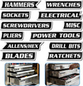 12-Pack Magnetic Toolbox Labels for Steel Storage - Quick Identification & Reusable