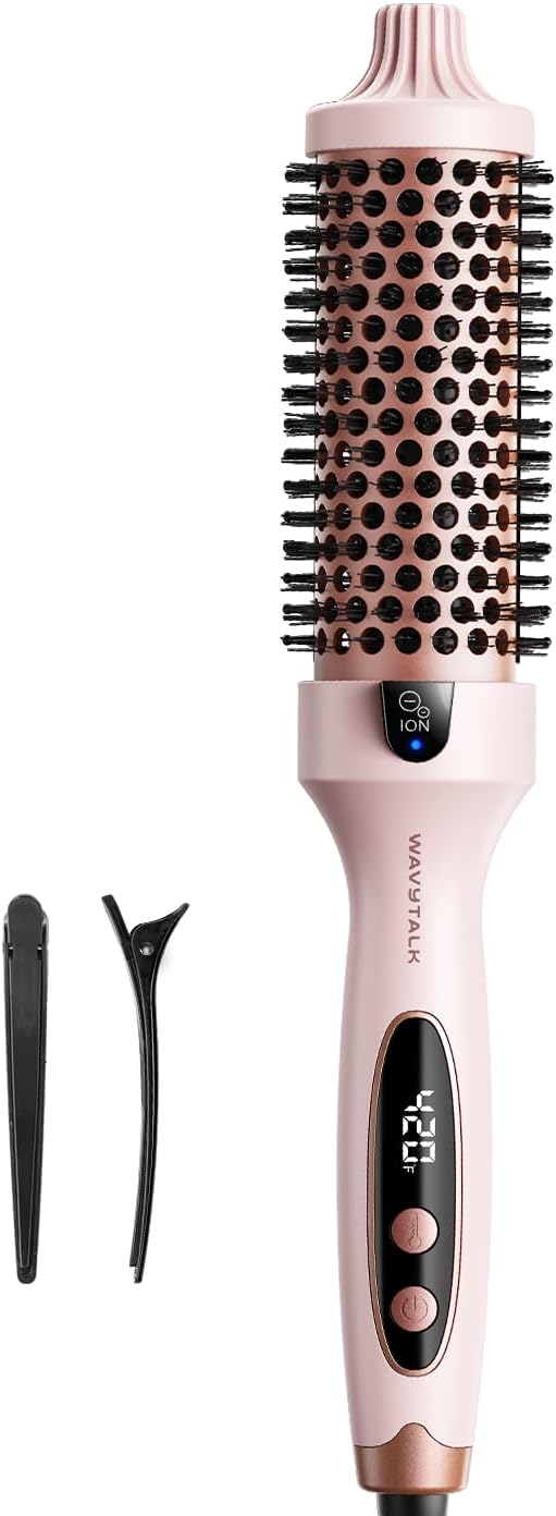 1.5 Inch Heated Round Brush for Blowout Look, Dual Voltage, Tourmaline Ceramic & Negative Ion Technology