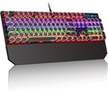 Retro Typewriter Mechanical Gaming Keyboard with RGB Backlit and Magnetic Wrist Rest