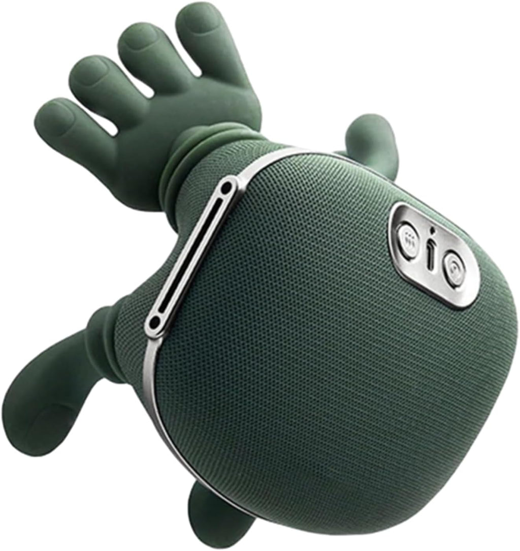 Massager, Real Hand Simulation Shiatsu Deep Tissue Electric Massager for Neck, Back & Shoulders, 3D Kneading, 3-Speed Adjustable USB Rechargeable (Green)