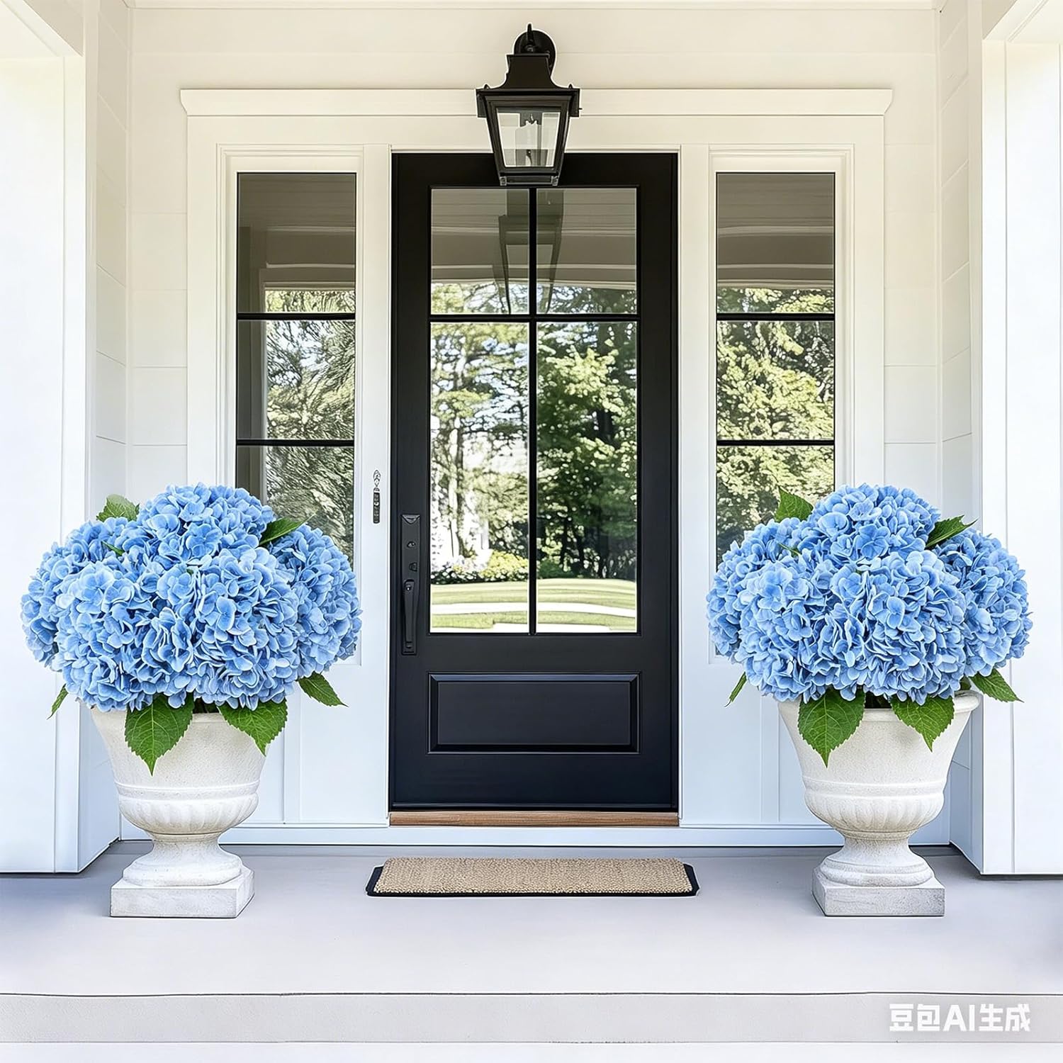 Yastouay 3 Pcs Real Touch Hydrangea Artificial Flowers, 21" Blue Full Faux Hydrangea Flowers Latex Fake Flowers for Home Decor Party Floral Arrangements Wedding Bouquets Centerpieces Outdoor Decor