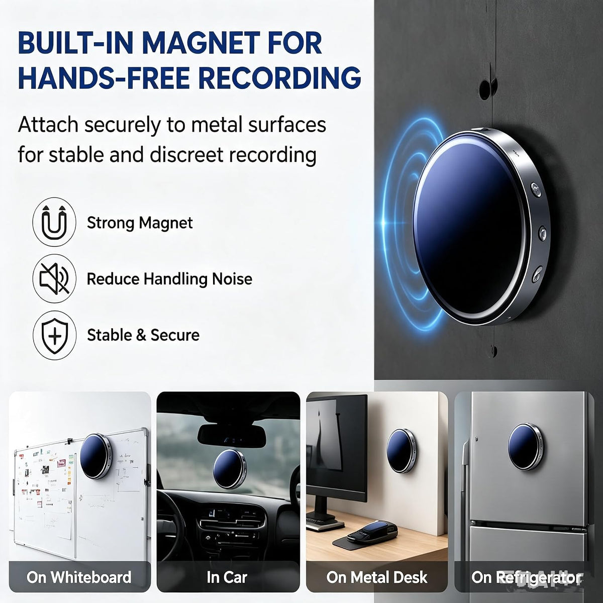 Ultra Magnetic Voice Recorder - Smart One-Touch Recording Device with HD Noise Reduction