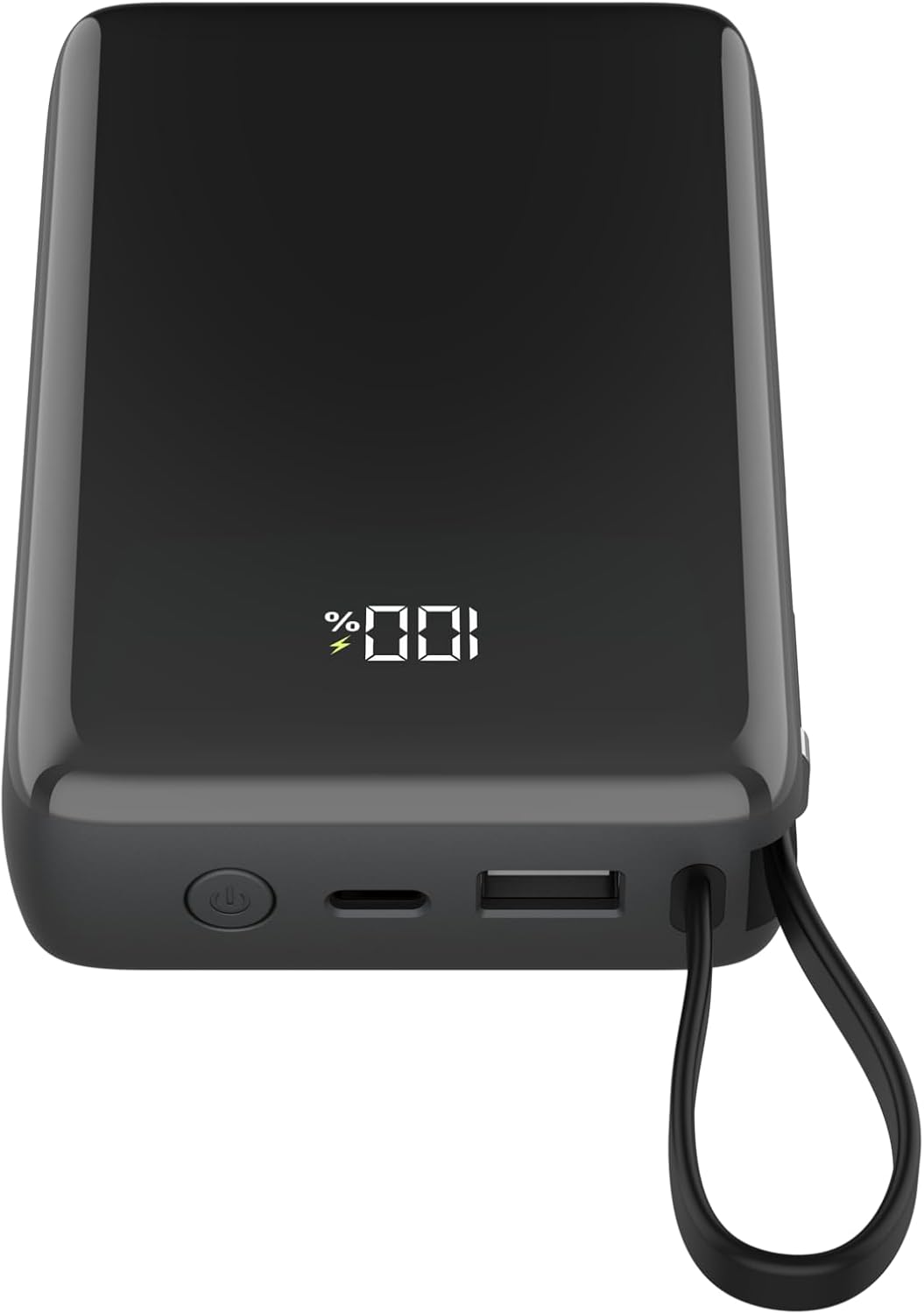Portable Charger Power Bank 50000mAh, 22.5W Fast Charging Portable Charger with Built-in Cables, Travel Camping 4 Outputs External Battery Pack, LED Display for iPhone, Android, iPad, Black
