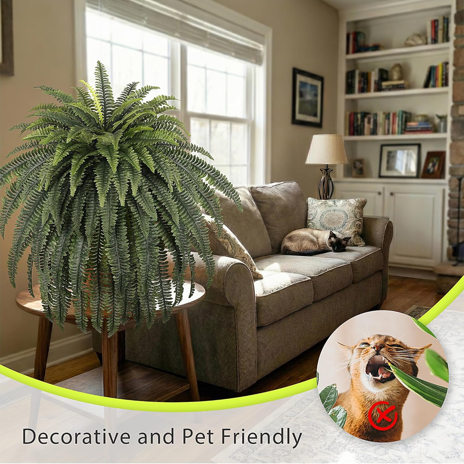 FOREST PRINCE 68" Artificial Ferns for Outdoor, UV Resistant Giant Faux Boston Fern Bush with 92 Fronds, Large Fake Plants Fade Resistant for Porch Patio Garden Home Decor